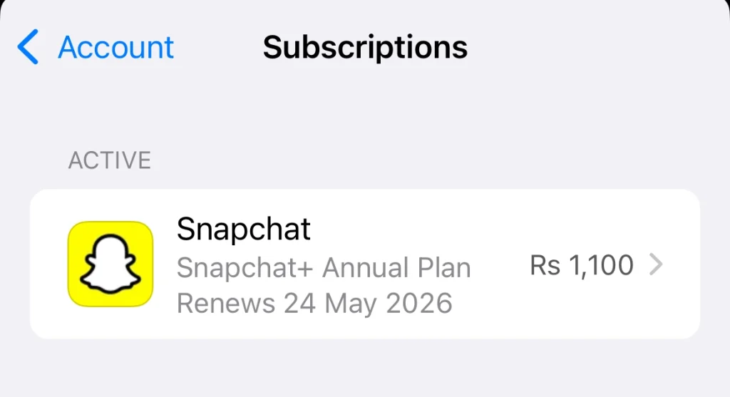 Find Snapchat Plus and tap on it.
