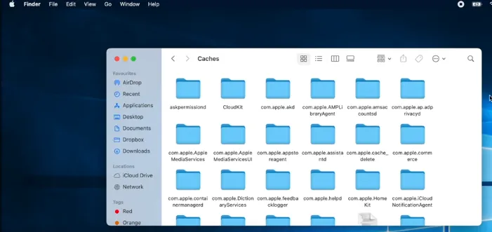 Select all the caches and trash them