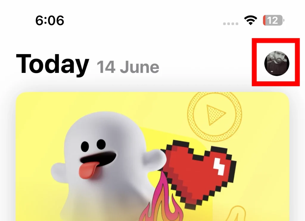 Tap your profile picture.
