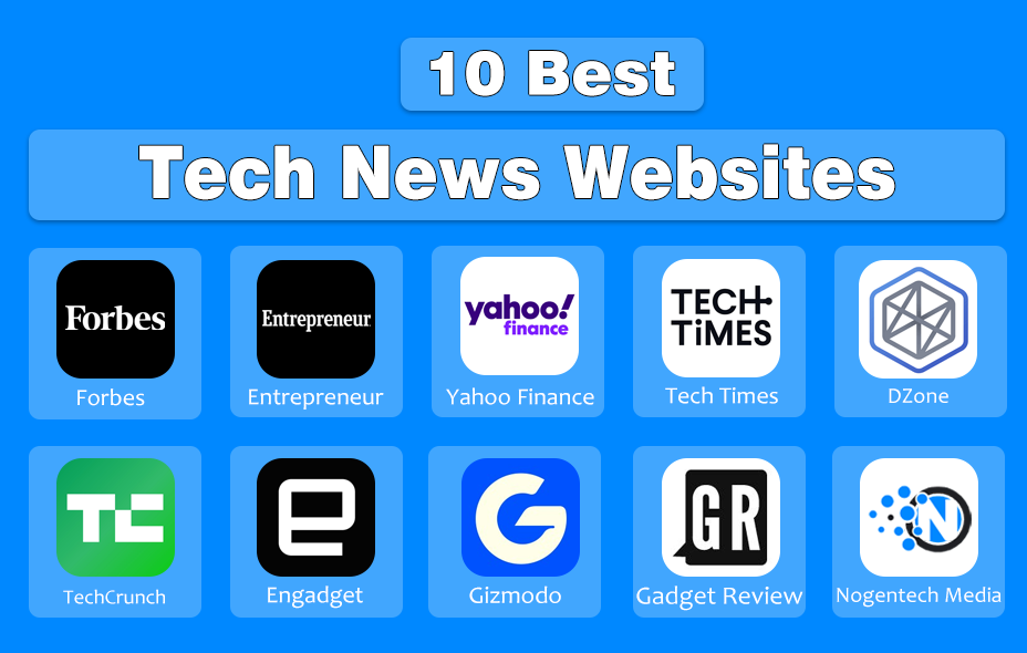 Logos of Technology News and Information Websites | Designed by NogenTech.org