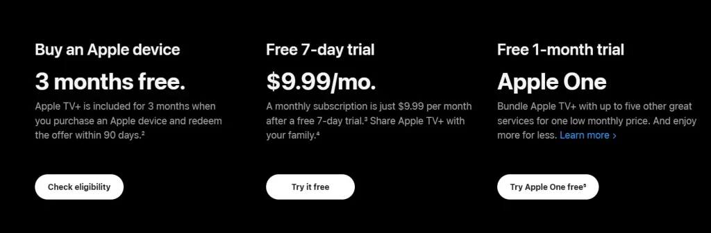 Apple TV+ Pricing Structure