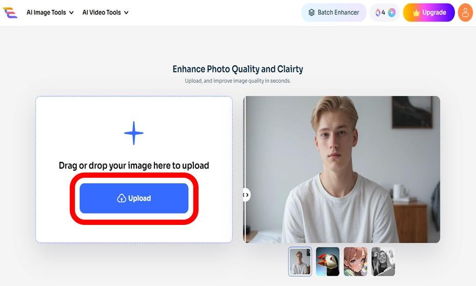 Upload the Blurry Image