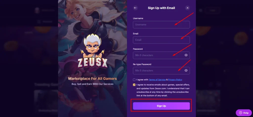 Fill in the required details