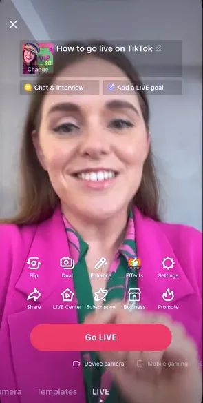 Go Live on TikTok
