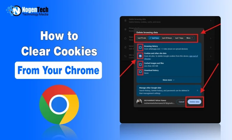 How to clear cookies in Chrome using Delete browsing data settings