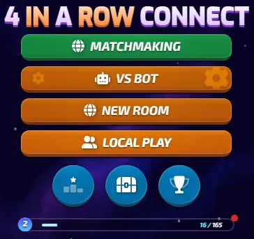 Choose your game mode in connect 4 game - A screenshot of crazygames website to decide to play against robot or friend in connect 4 game

