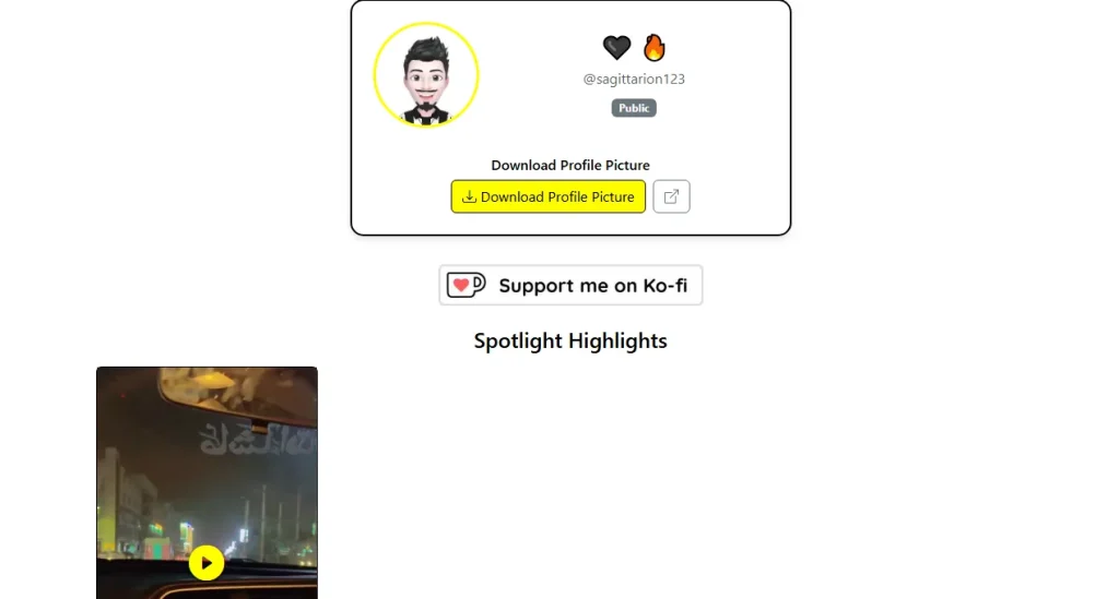 Result of Snaplytics Snapchat Story Viewer