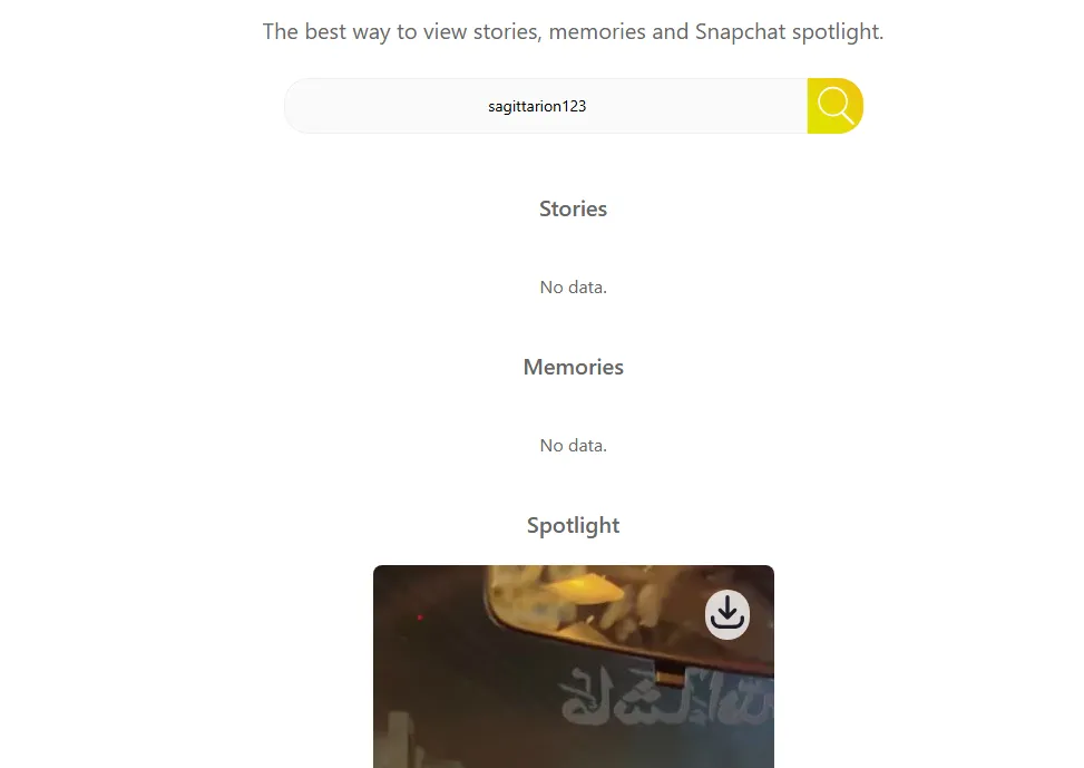MegaStory Snapchat Viewer result page
