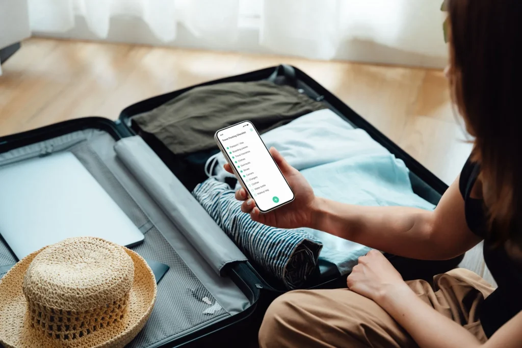 Girl Using Packing app