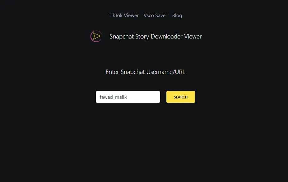 Type your Username in the blank space and tap on the Search button.
