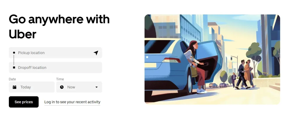 Uber HomePage