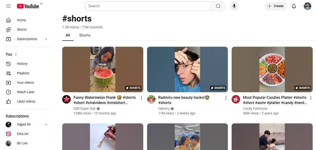 YouTube Shorts