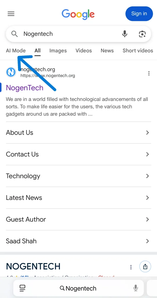 Google AI Mode on Mobile