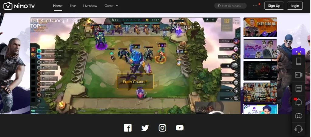 Nimo TV - A user is streaming live game on Nimo TV