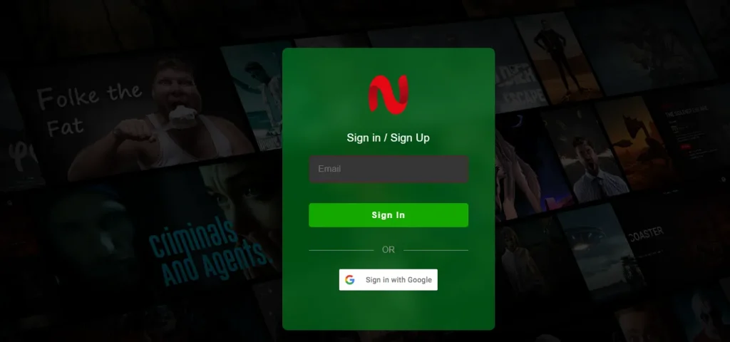 sign in page of NetMirror