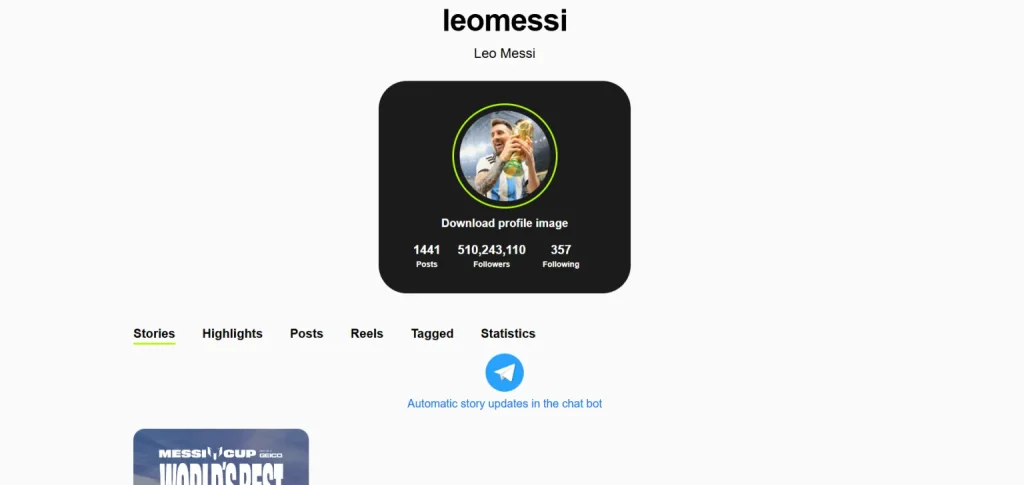 Search for a profile on StoryNavigation