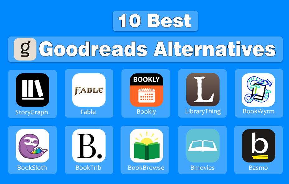 10 Best Goodreads Alternatives Logos with Names