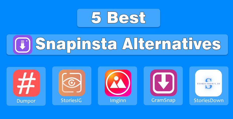 Logos of the 5 Best Snapinsta Alternatives for Instagram Downloading