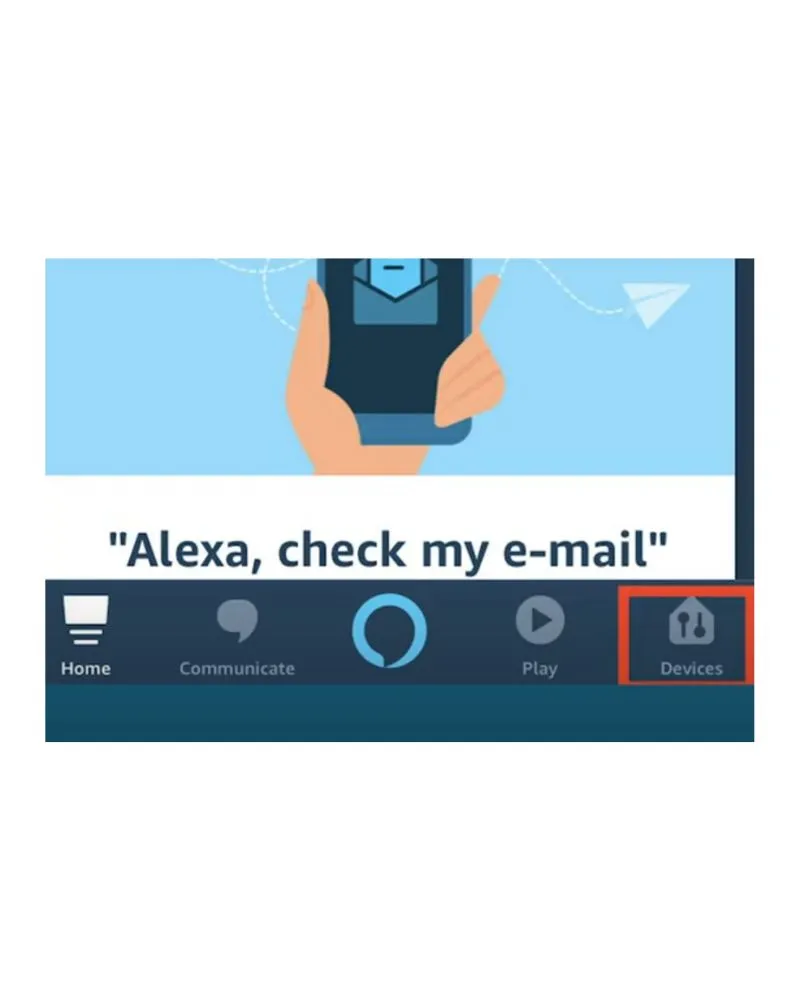 Devices icon on Alexa Mobile App