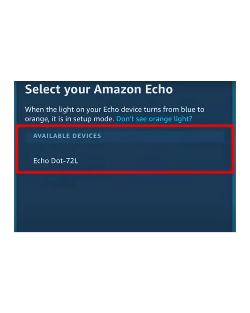 Find your Echo device on the list