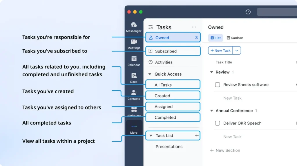 Lark Tasks: real-time accountability in daily execution