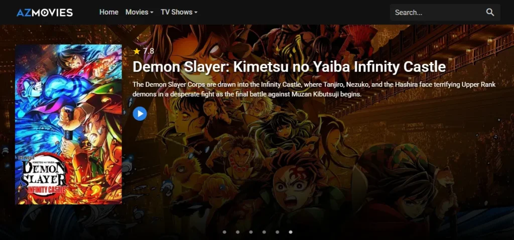 Screenshot of AZMovies Display