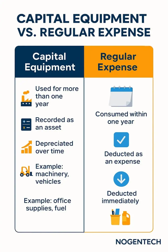 Capital equipment vs regular expense