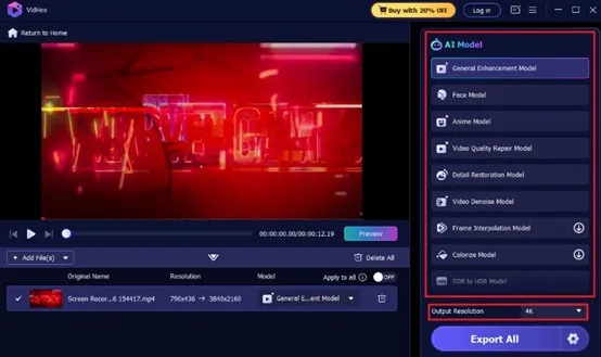 Video Enhancement Modes