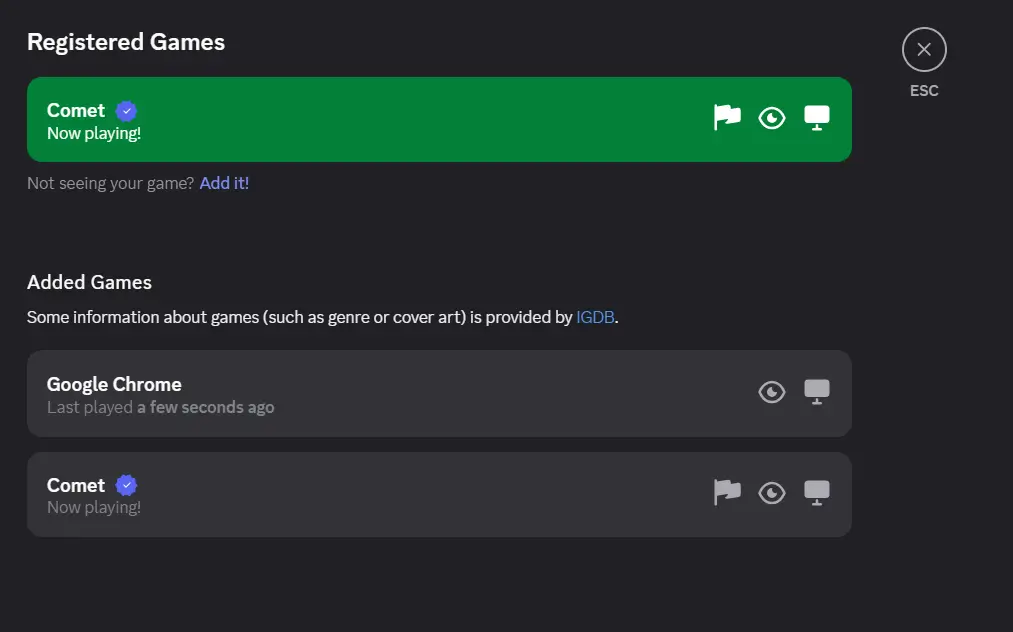 Chrome Added in the Games Section