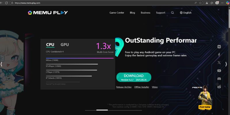 official website of Memu