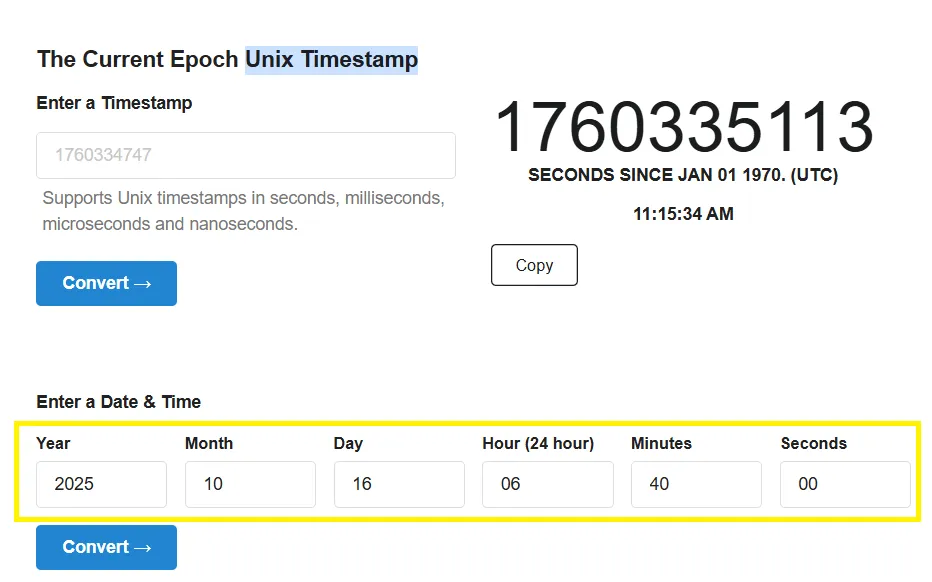 Adding time for creating Discord Timestamp