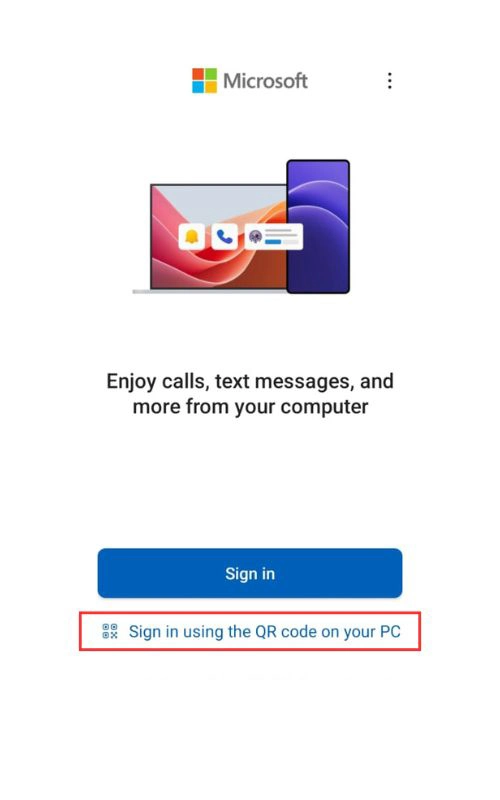 Click the Sign in with QR code on your PC