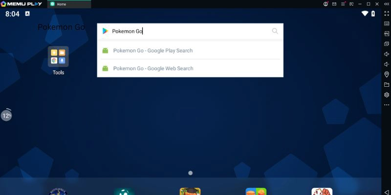 Search Pokémon Goin the Memu Play