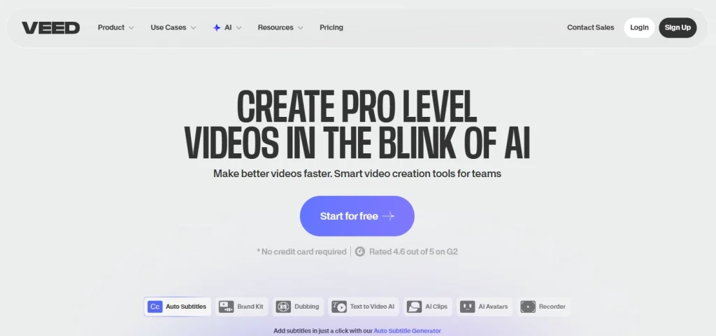Veed: Easy Subtitle Creation and Basic Dubbing