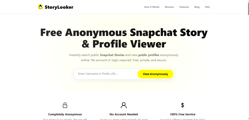 Screenshot of home page form Storylooker by nogenTech