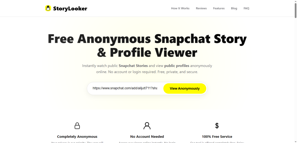 Paste the link of profile in the blank box and click on the Enter button.