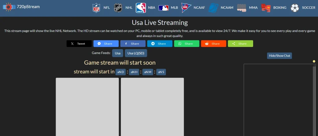 720pStream DisplayScreenshot