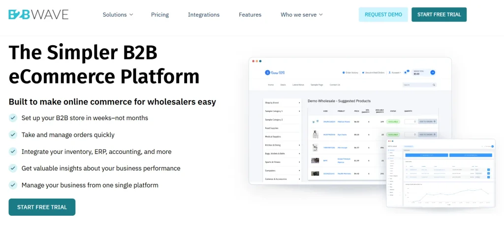 Homepage of B2B Wave