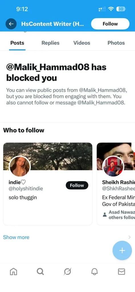 You’re blocked from following and viewing their Tweets