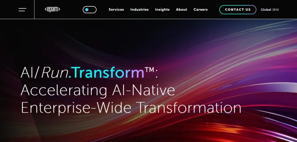 Homepage of EPAM Systems