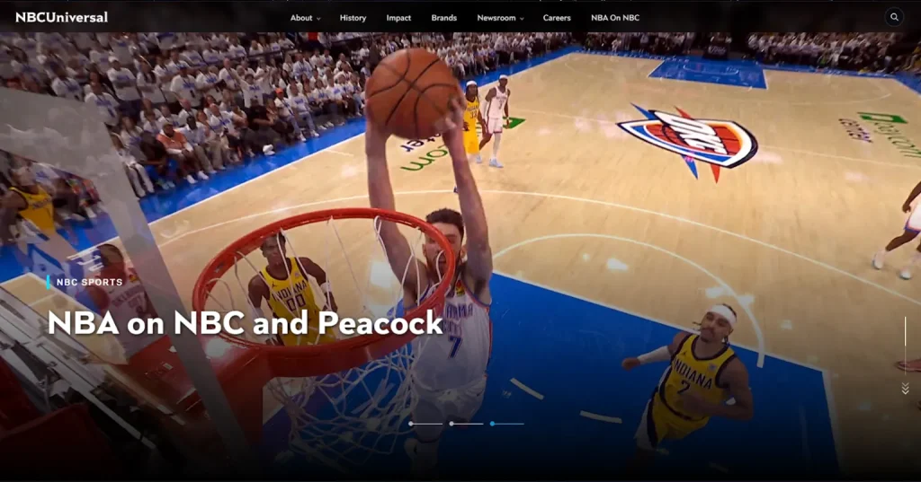 Homepage of Peacock 