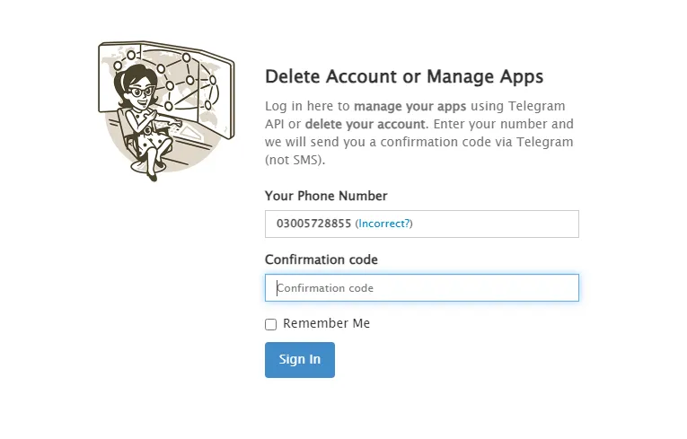 Conde Confirmation Page to Sign In