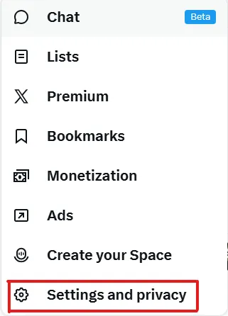 Settings and privacy on X