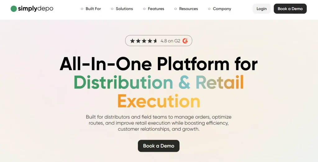 Homepage of SimplyDepo