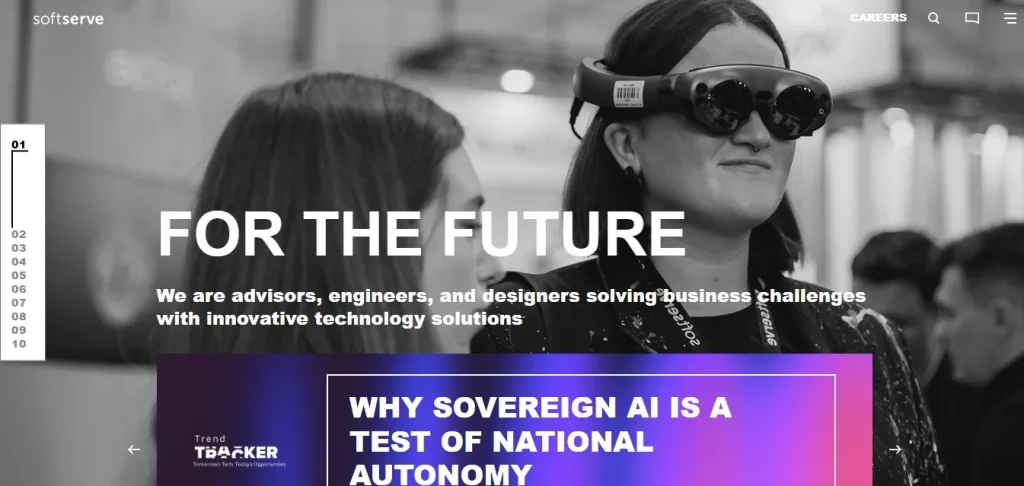 Homepage of SoftServe