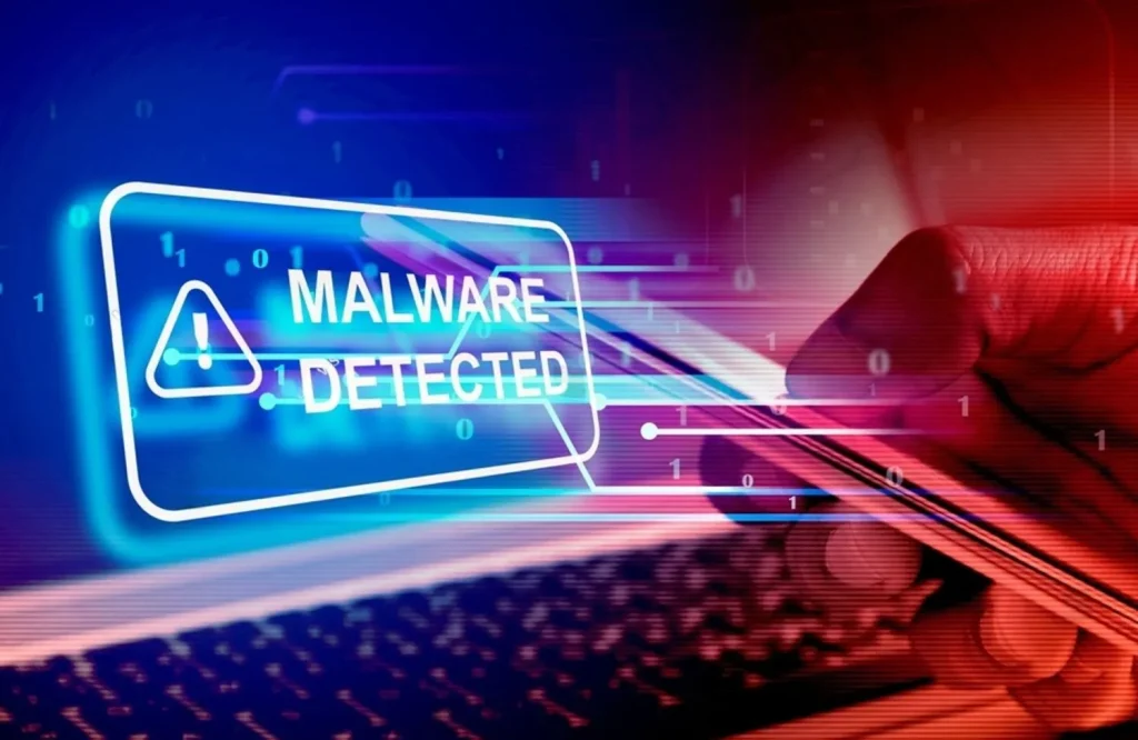 Image showing Malware detected notification