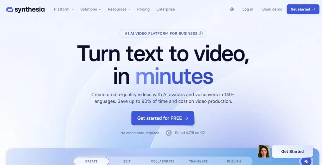Synthesia: Top for Corporate and Training Videos