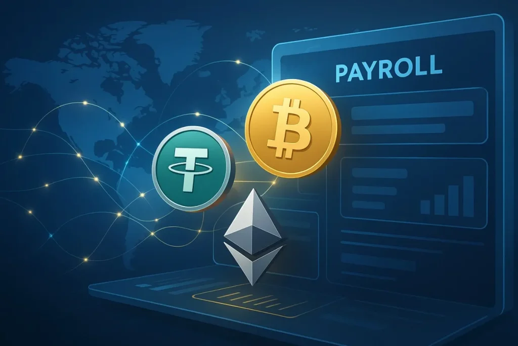 Crypto Payroll System Vector