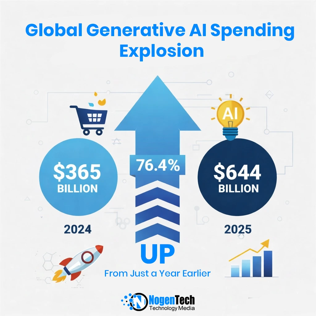 Image of Generative AI is exploding worldwide. Spending is projected to hit $644 billion in 2025, up a staggering 76.4% from just a year earlier.