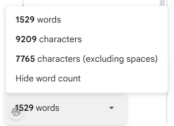 Google Docs Word Count